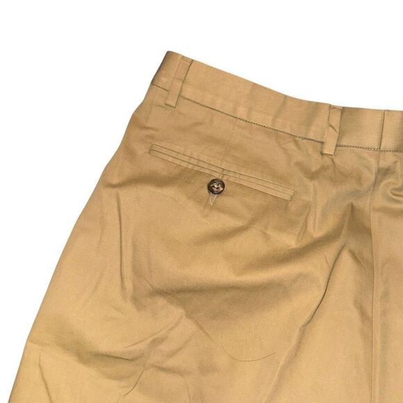 Zanella Tan Twill Chino Dress Pleated Trouser Pants 34/30 - Picture 10 of 10
